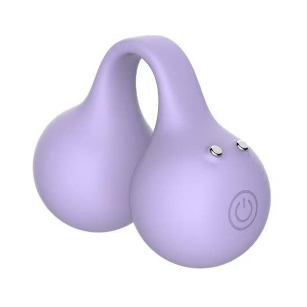 Svibe Snail Twinn Finger Vibrator Lilac App-enabled featuring two rounded silicone ends with buttons.