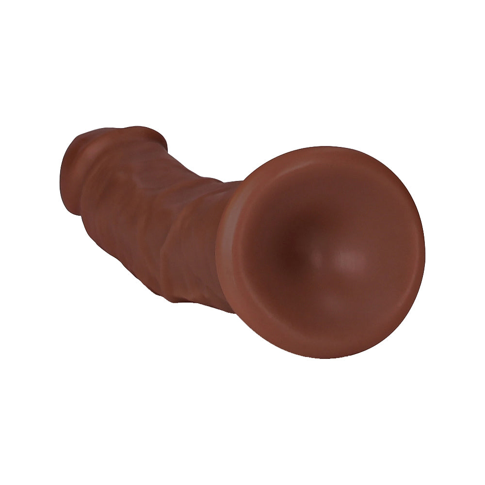RealRock 6 inch Cock Curved Brown realistic dildo designed for internal stimulation with lifelike detail.