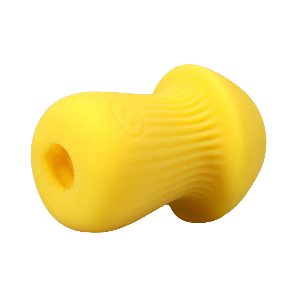 Mochi ULTRASKYN Mini Stroker Yellow, a compact, textured handheld sleeve for enhanced sensation.