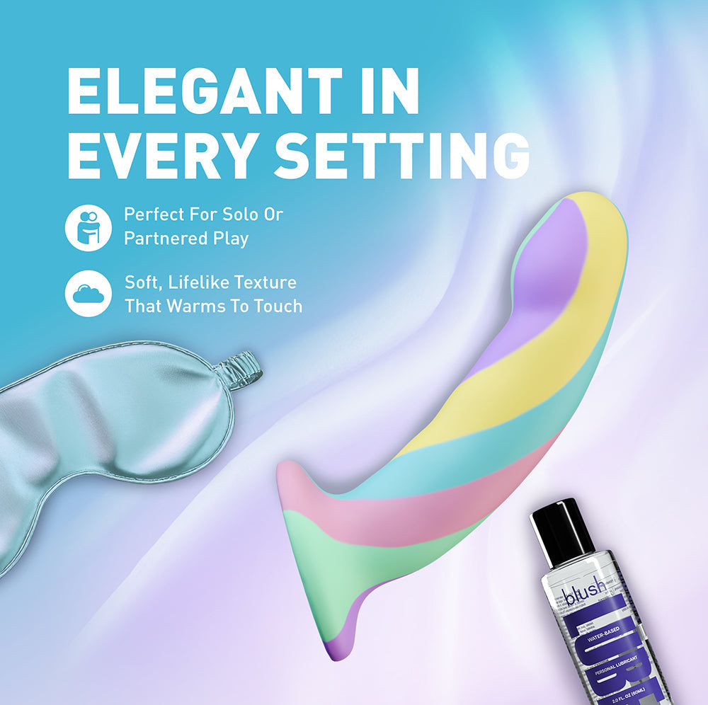 Avant Daydream Silicone Dildo in elegant setting with soft texture for solo or partnered play.