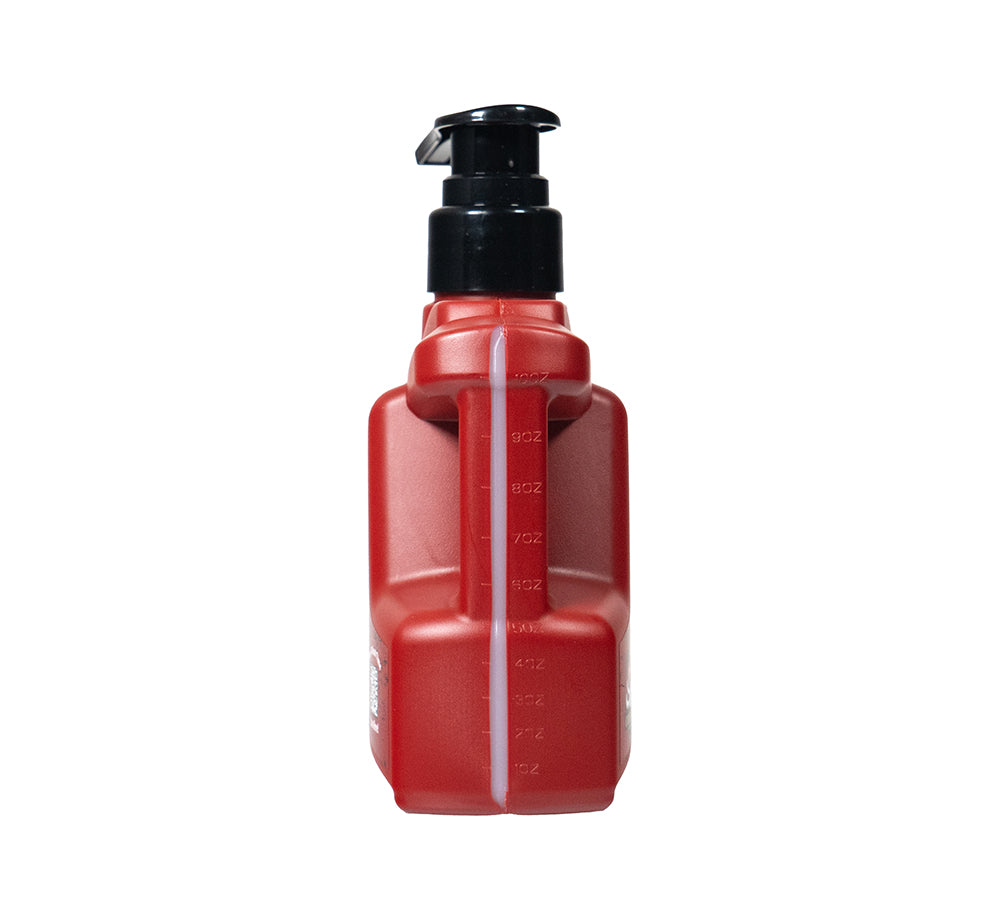 Cock Oil Water-Based Lubricant Pump Bottle 10 Oz in a red container with pump cap for easy use.