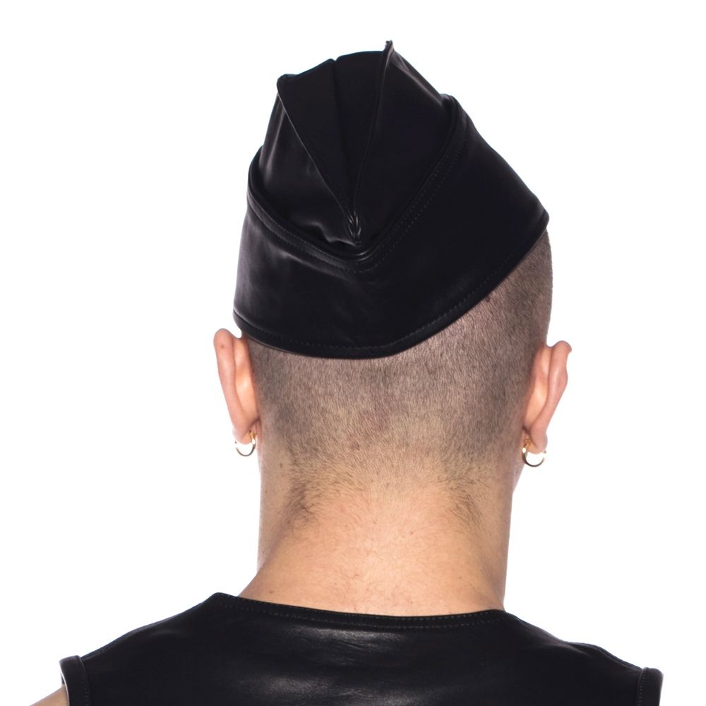 Prowler RED Triangle Cap Black Large 59 cm worn at a jaunty angle, featuring a classic triangle shape.