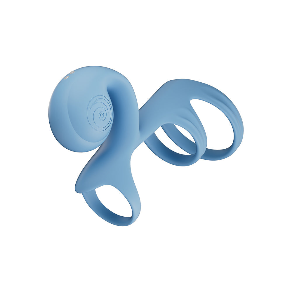 SVibe Snail JOVI Arc Couples Ring Vibrator Blue Haze designed for comfort and strength in intimate experiences.