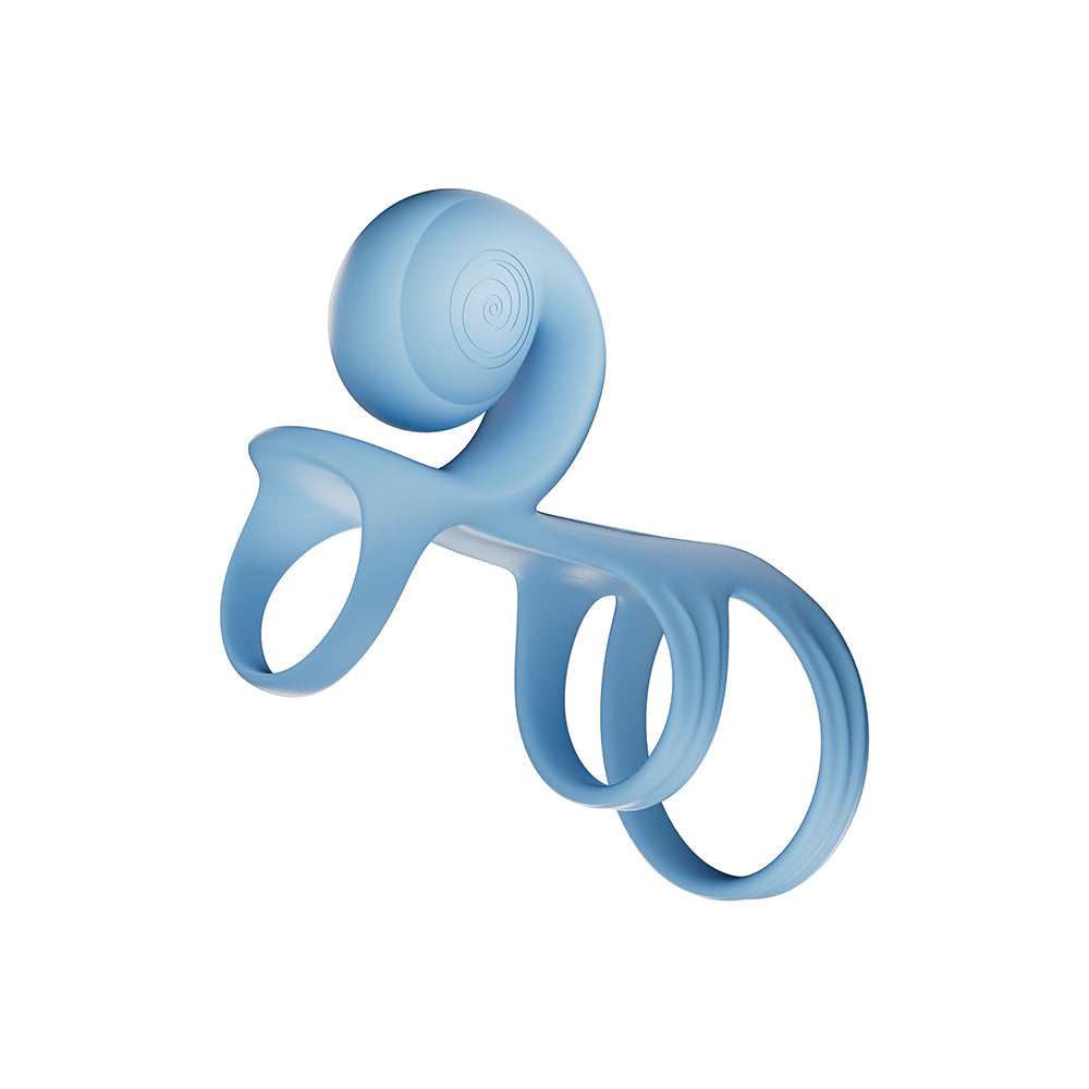 SVibe Snail JOVI Arc Couples Ring Vibrator Blue Haze showcasing unique contoured design for comfort and control.