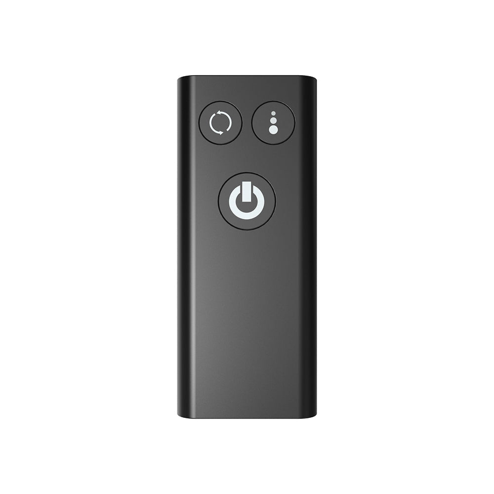Nexus Automatic Rotating Anal Douche remote control with power and spray adjustment buttons