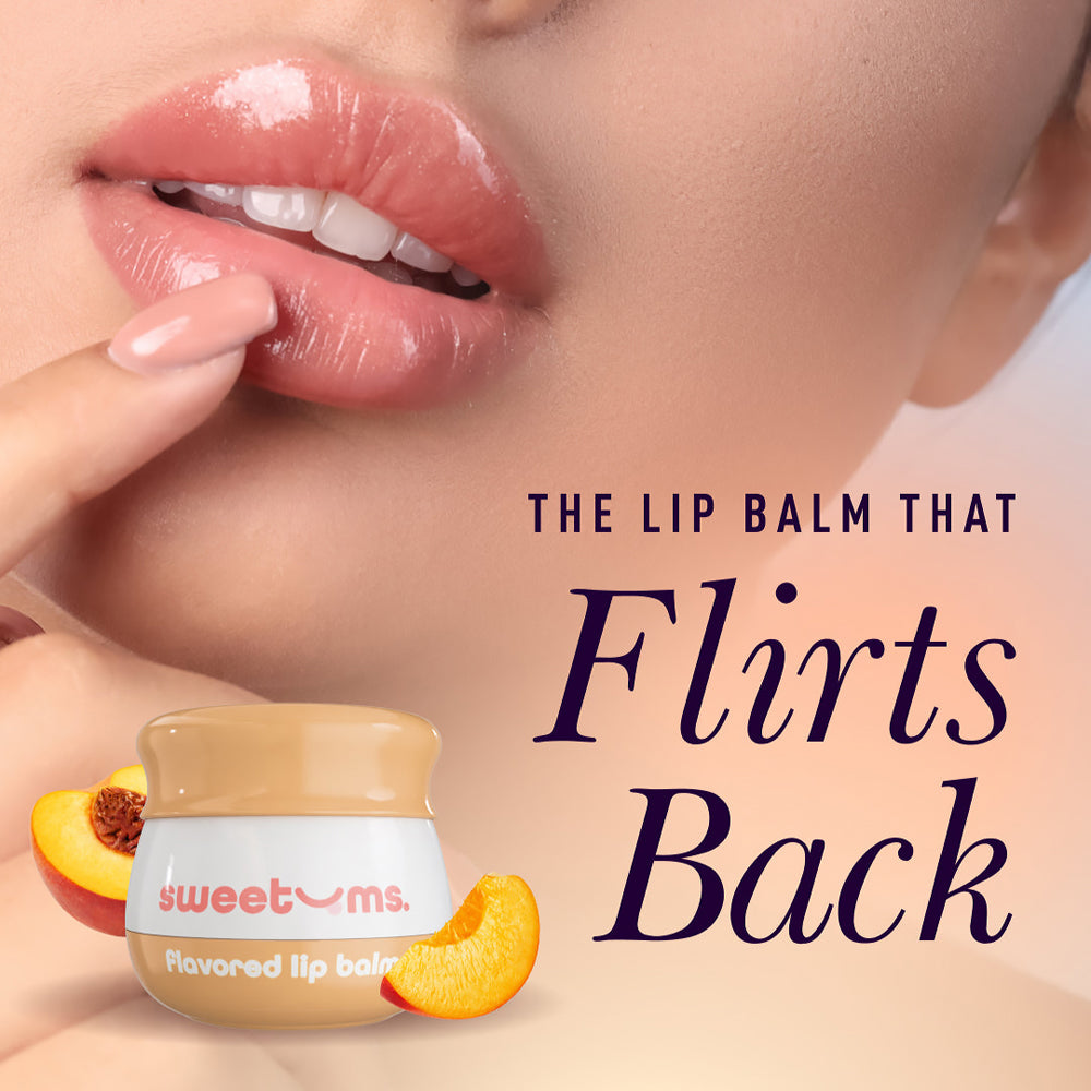 Sweetums Peach Flavored Lip Balm provides juicy hydration for soft, smooth, and kissable lips with a fruity peach flavor.