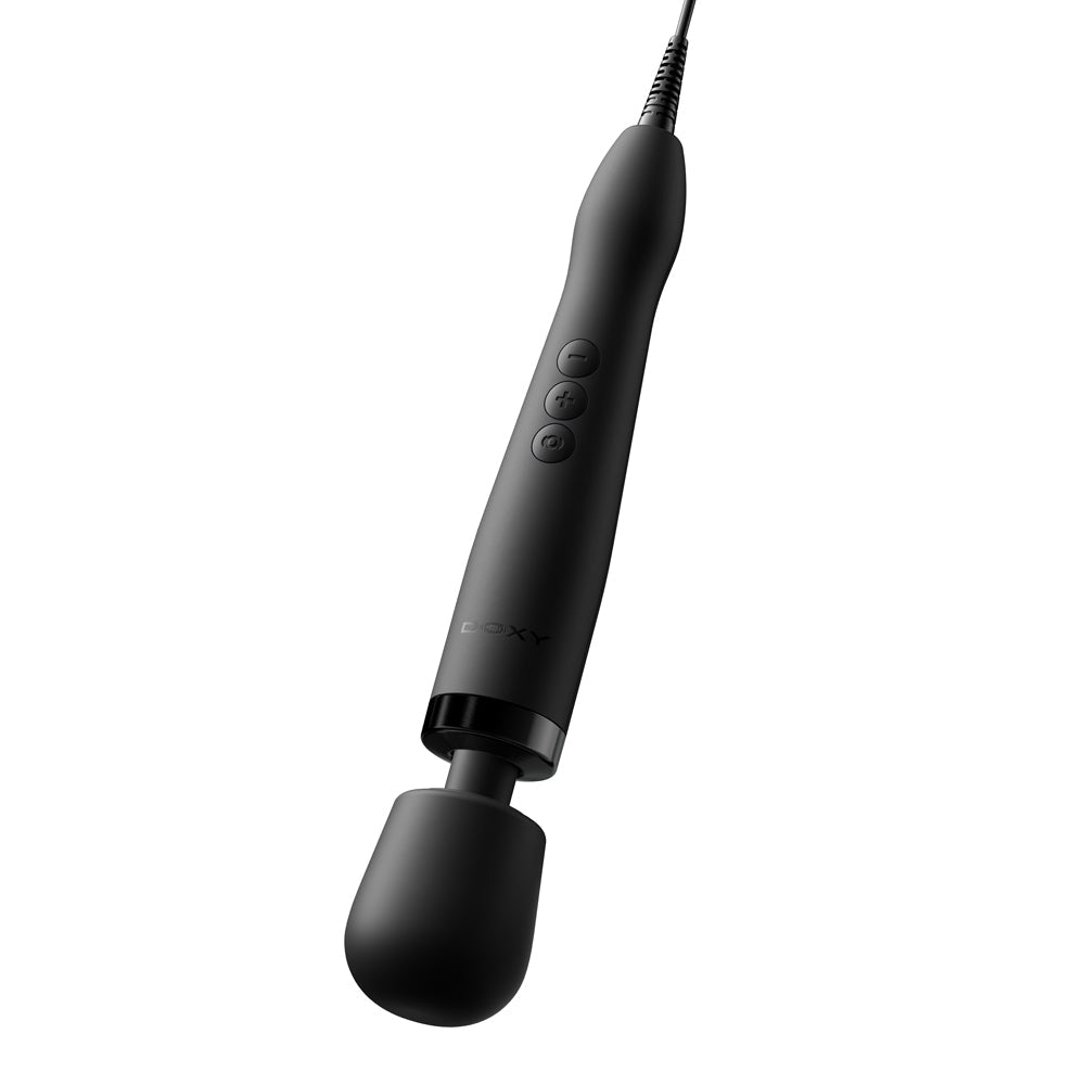 Doxy Original Massager Wand Massager Black featuring three buttons and flexible head for versatile use.
