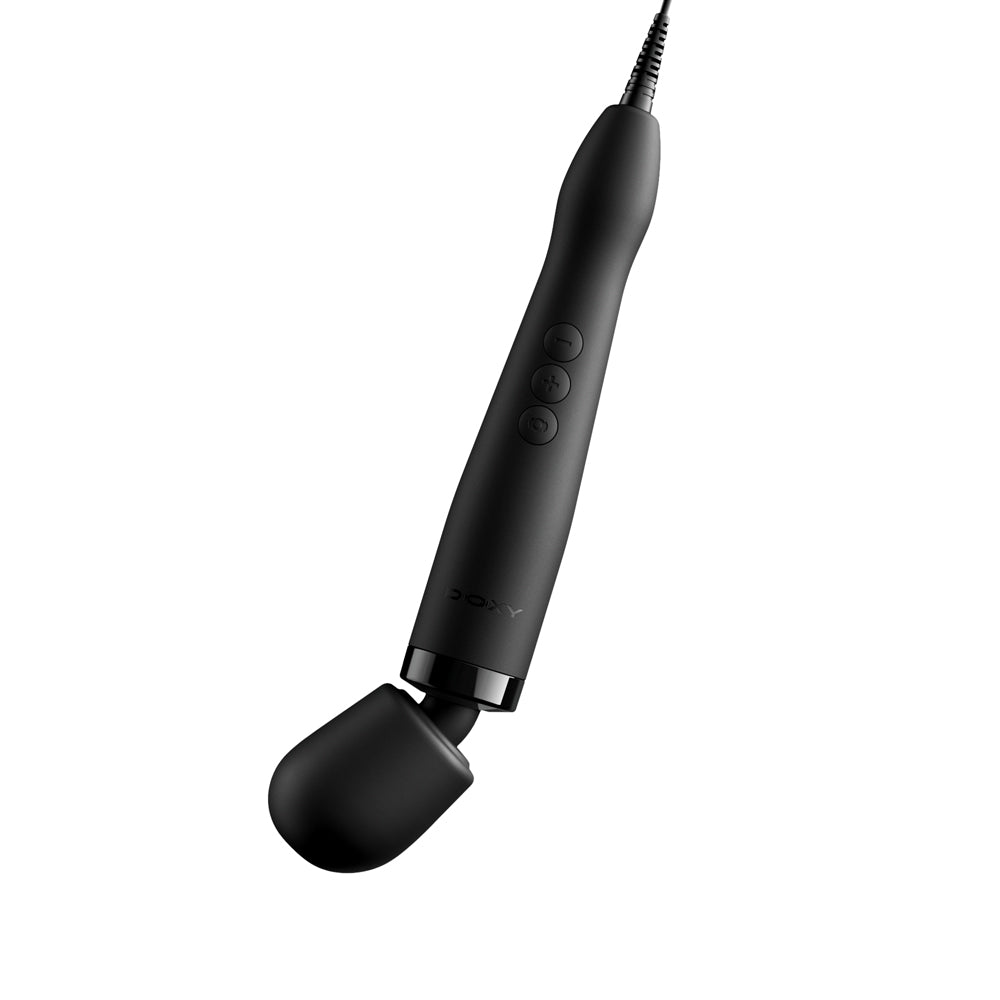 Doxy Original Massager Wand Massager Black plugged-in for powerful and reliable performance.