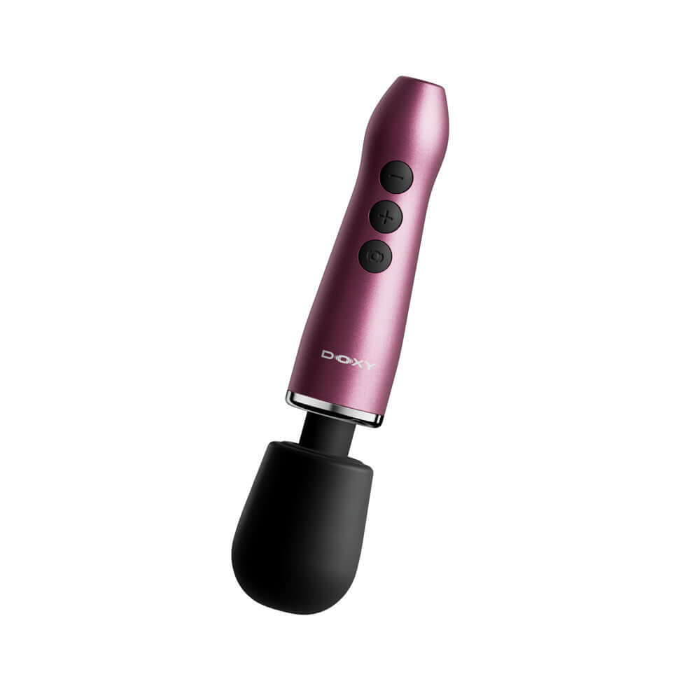 Doxy Go Travel-sized Wand Massager Pink, compact design with powerful vibration, perfect for travel and discreet use.