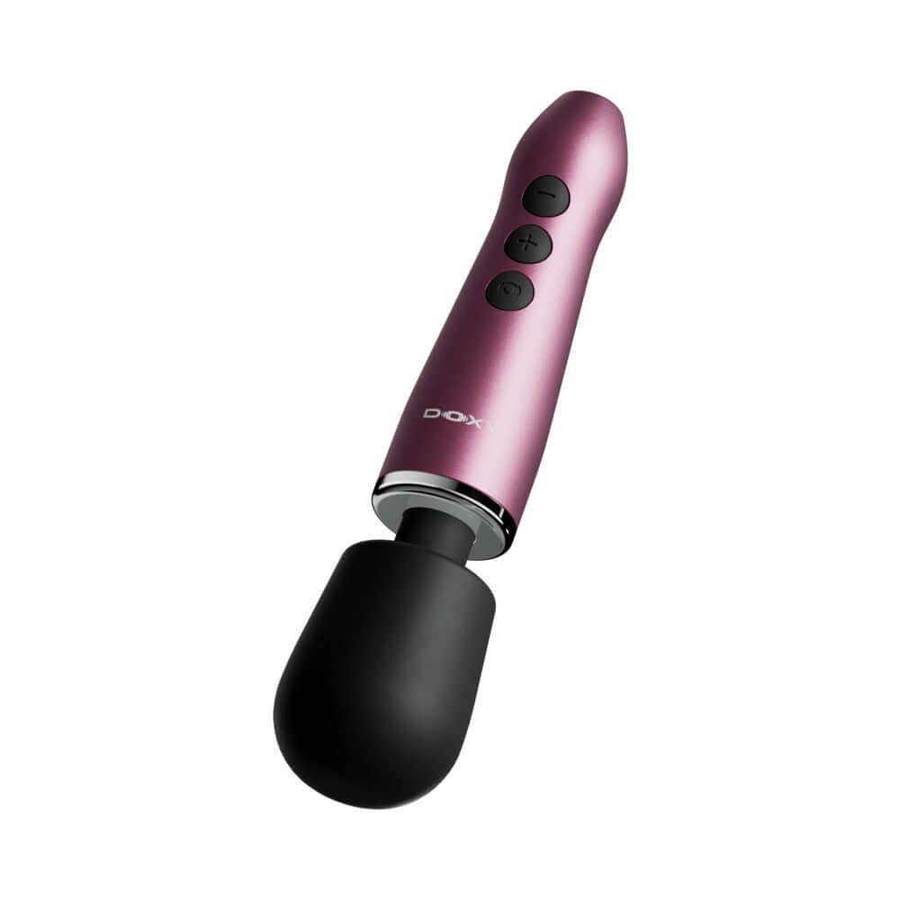 Doxy Go Travel-sized Wand Massager Pink, compact and powerful travel massager with anodized aluminum finish.