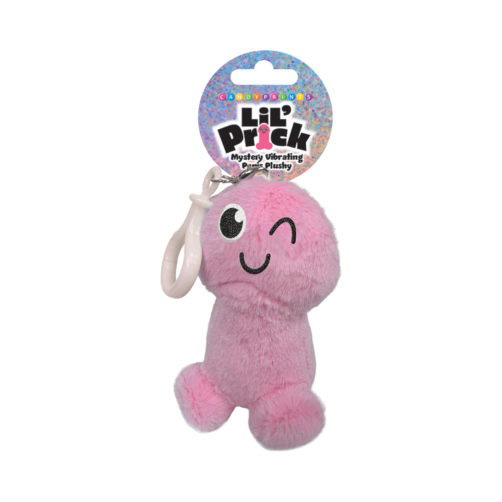 Lil Pricks Mystery Box Individual Plush Penis Keychain in cheerful pink, perfect for playful gifting.