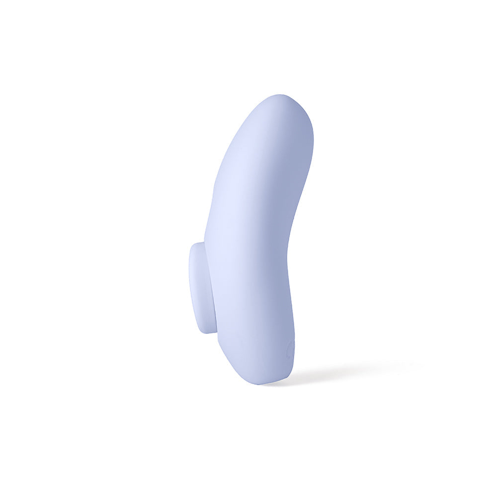 Dame Lay Panty Vibrator With Remote Control in soft blue design for discreet and comfortable external stimulation.