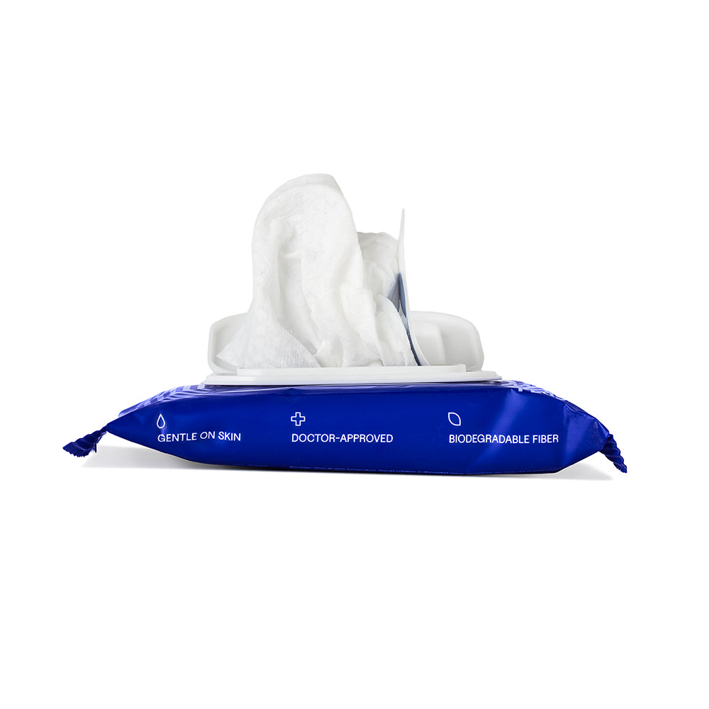 Dame Body Wipes 12 count Aloe & Cucumber packaging showcasing gentle, doctor-approved wipes with biodegradable fibers.