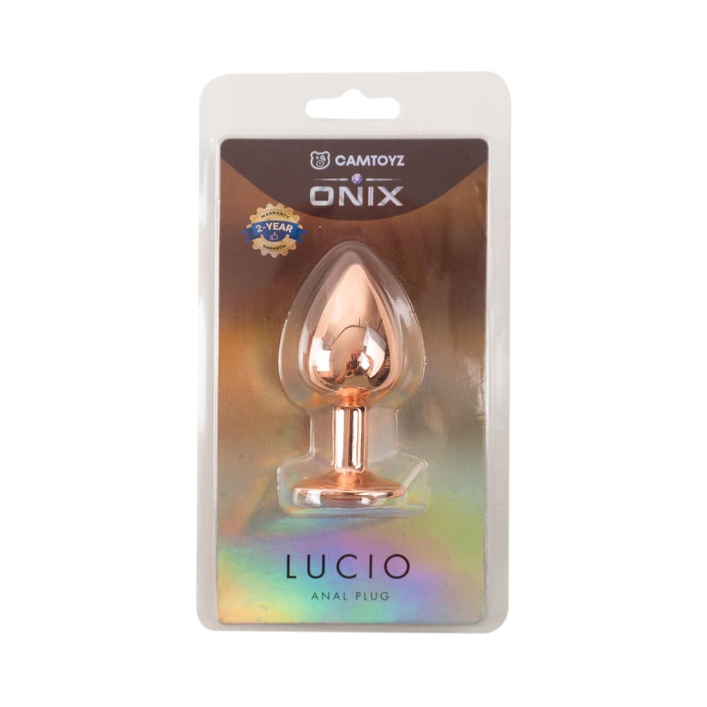 Camtoyz Cobalt Anal Plug Lucio packaging featuring a polished metallic design for intimate exploration.