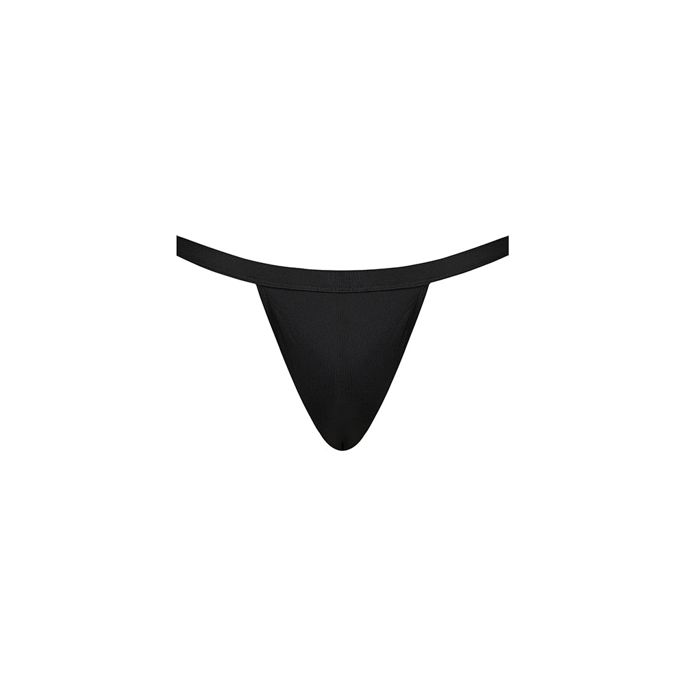 Male Power Eco Cozy Jock Strap Black L/XL showcasing a classic jock-style design in a minimalist black color.