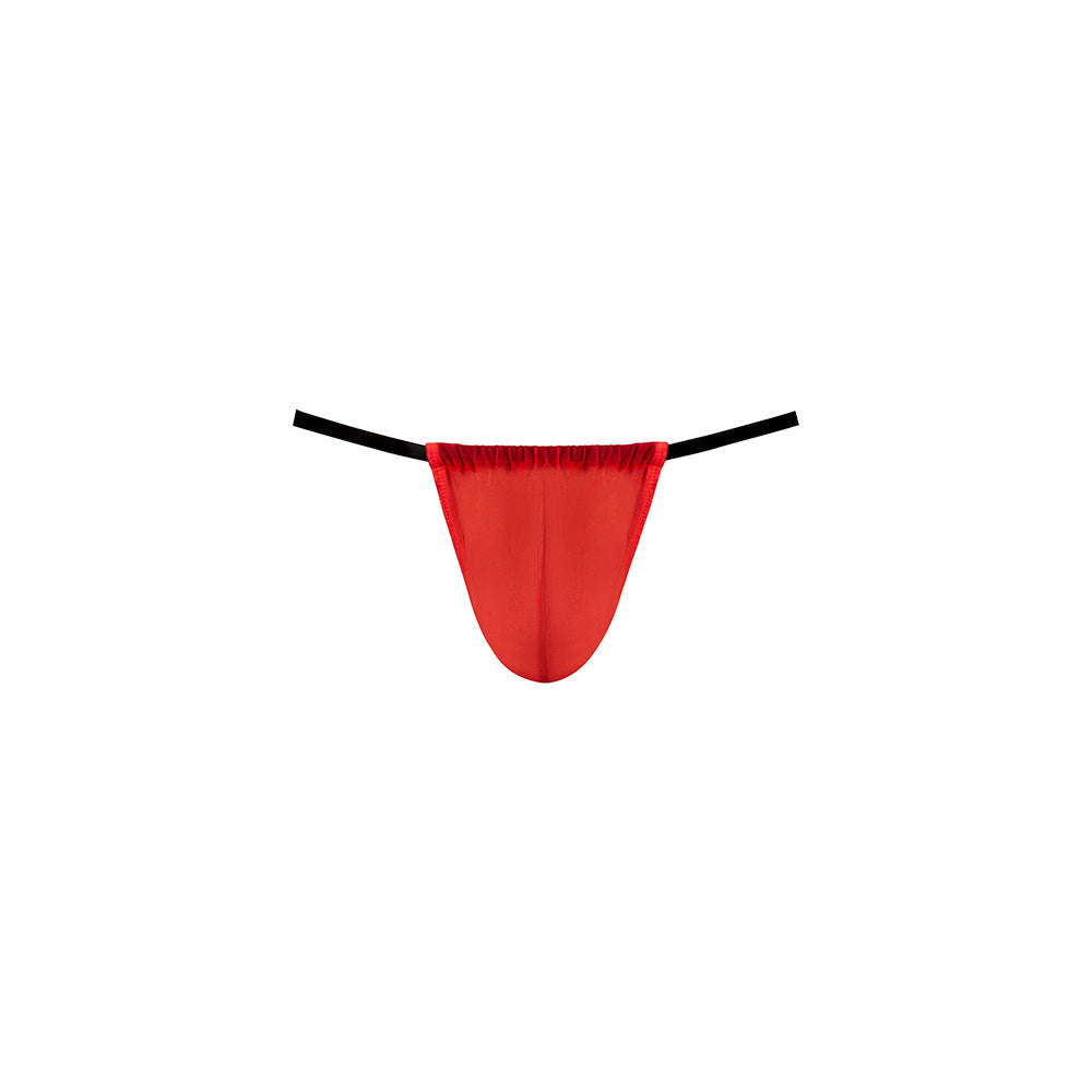 Male Power Mesh 2.0 Men's G-String Red One Size with sheer mesh and classic string back design.