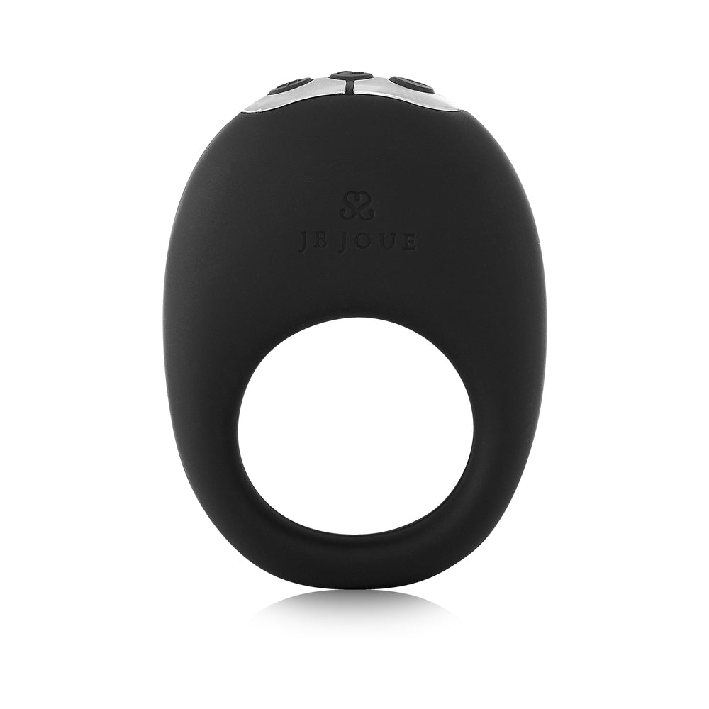 Je Joue Mio V2 Vibrating Cock Ring Black, sleek vibrational pleasure device for enhanced intimacy.