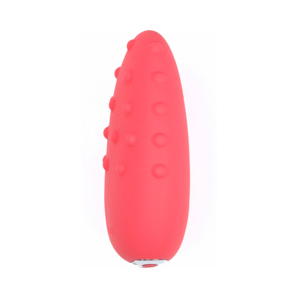 Je Joue Double Trouble Luxury Pleasure Toy in red, featuring a textured surface for enhanced stimulation.