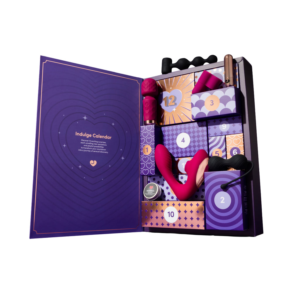 Lovehoney Indulge 12 Day Advent Calendar 2026 open showcasing vibrant treats for couples to explore.