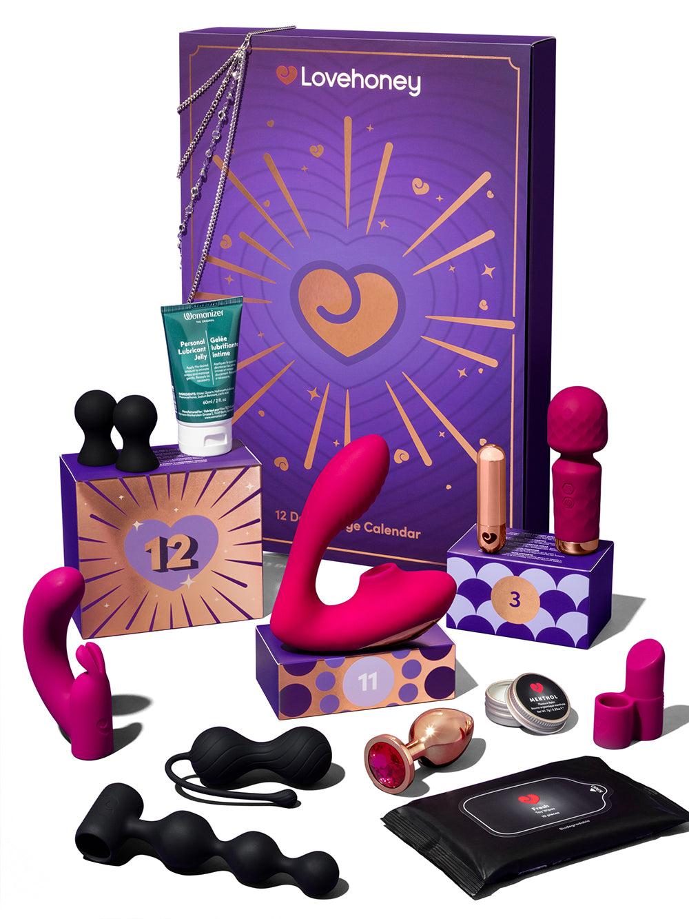 Lovehoney Indulge 12 Day Advent Calendar 2026 filled with various surprises and playful treats for couples.