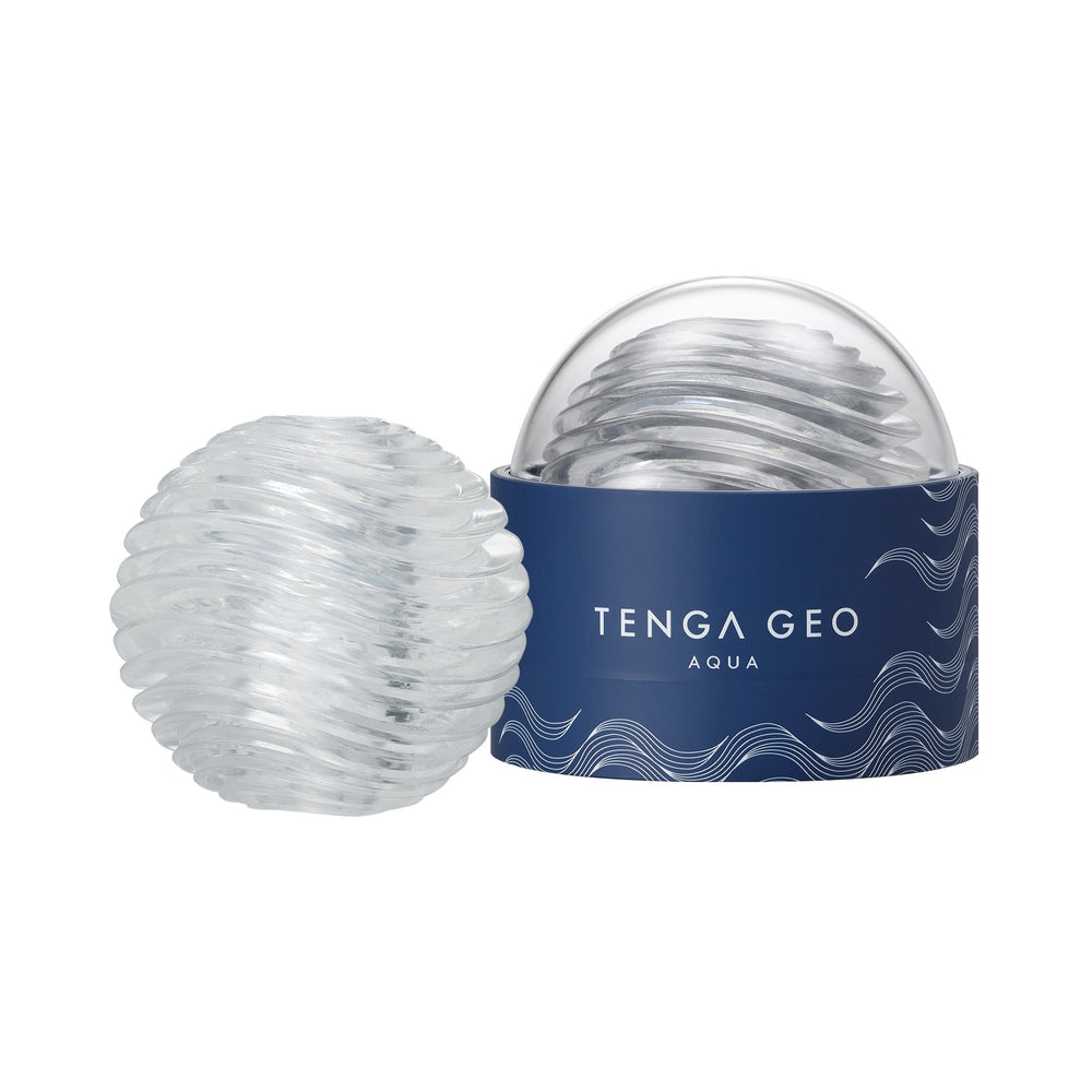 Tenga Geo Aqua Masturbator Sleeve with textured design and packaging, offering unique stimulation and comfort.