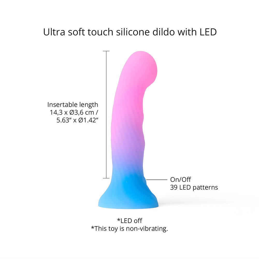 Love To Love Dildo Led Candy Loop with ultra soft silicone, customizable LED features, and insertable length specifications.