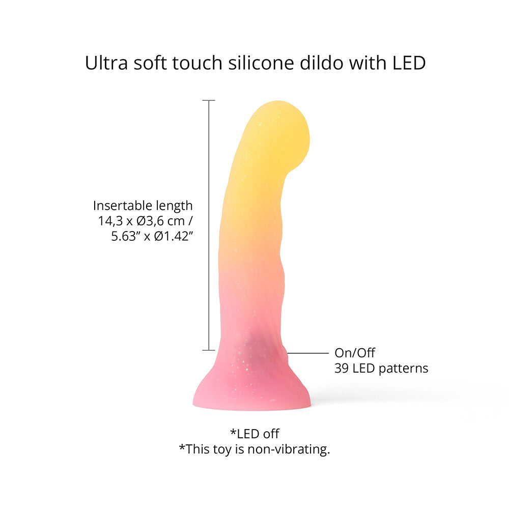 Love To Love Dildo Led Sugar Bomb with ultra-soft silicone, LED options, and insertable length for pleasure.