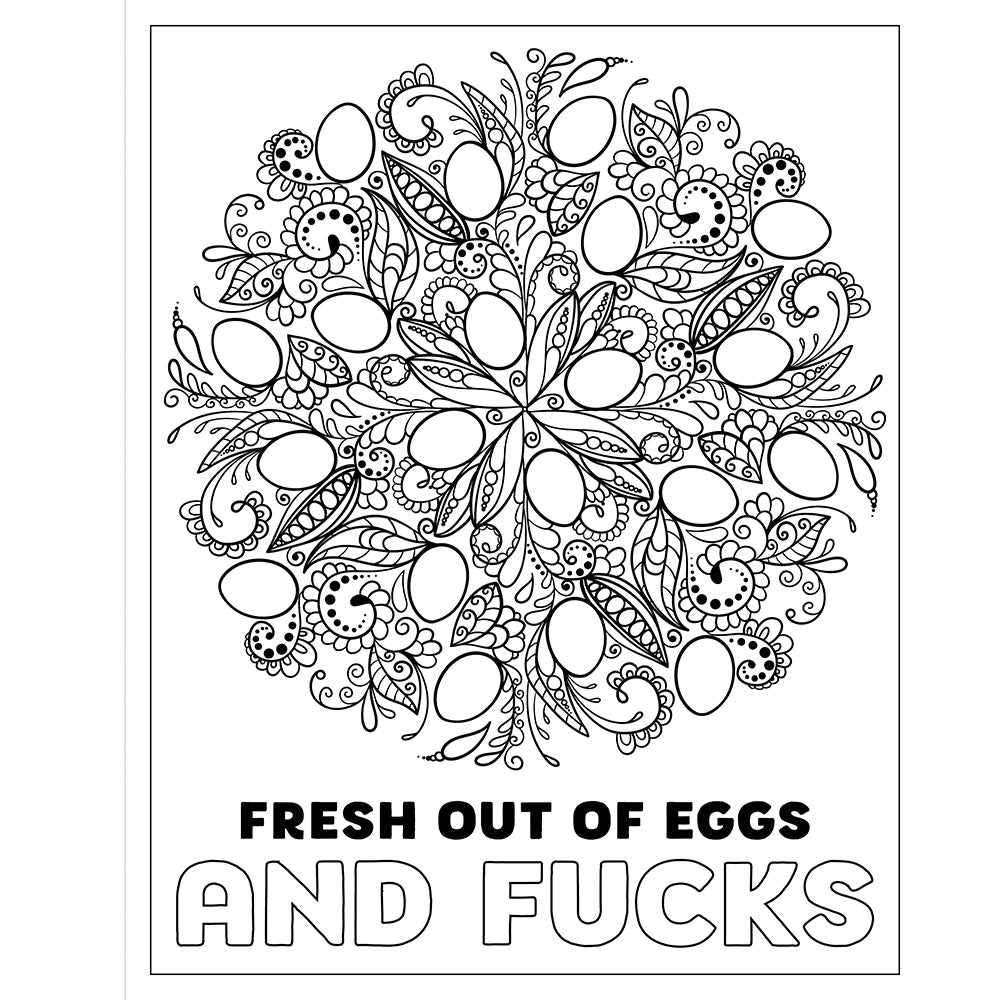F*ck Menopause Sweary Coloring Book of Calming Mandalas design featuring intricate mandalas and bold text.