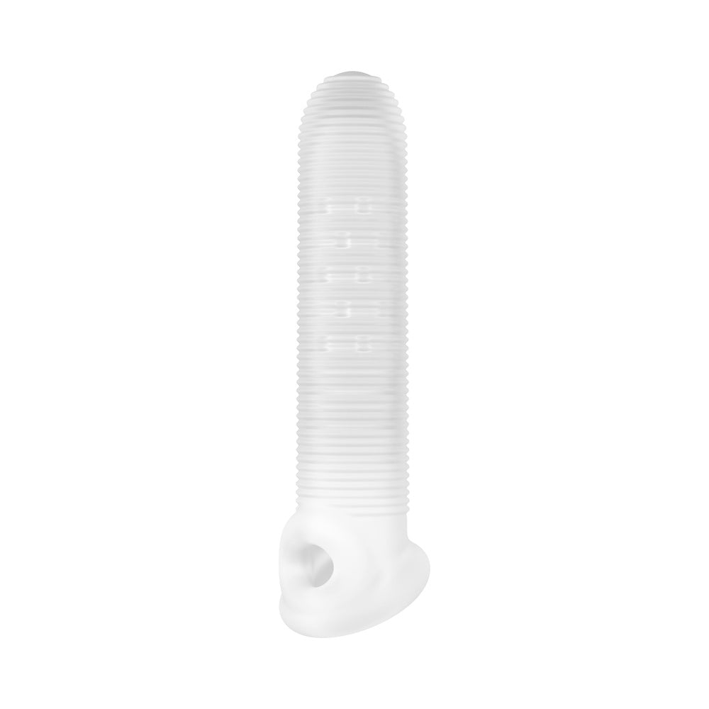 Performance Plus Stoic Silicone Penis Sheath Large, clear silicone sleeve designed for enhanced girth and textured sensations.