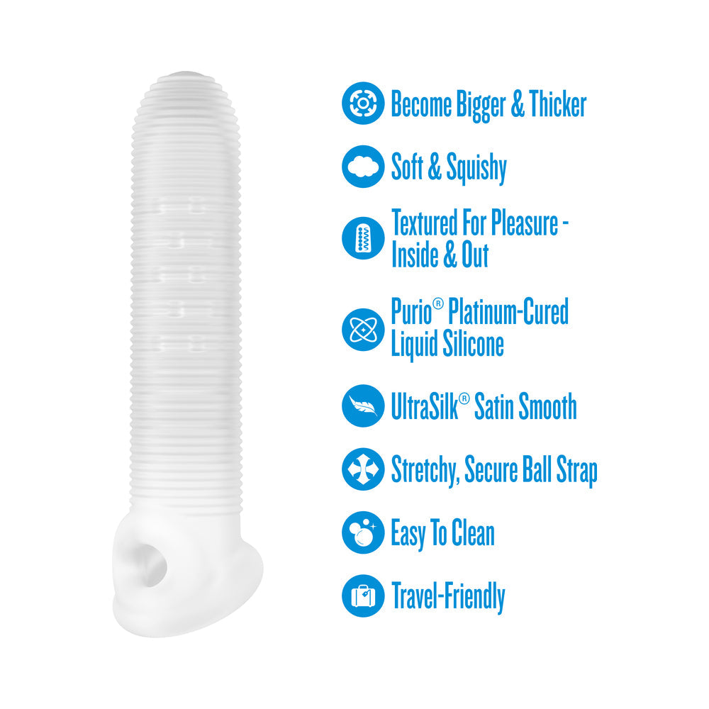 Performance Plus Stoic Silicone Penis Sheath Large with textured design for enhanced pleasure and secure fit.