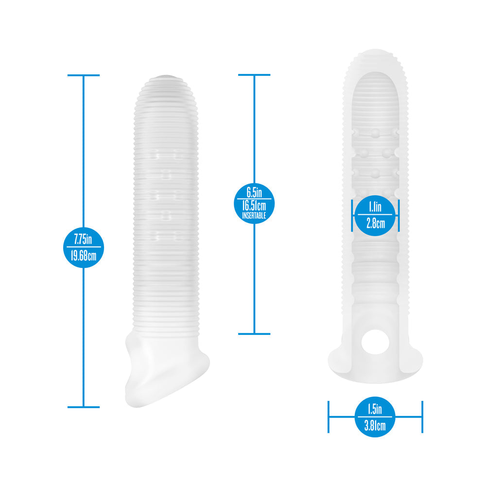 Performance Plus Stoic Silicone Penis Sheath Large dimensions measurement image with size indicators.