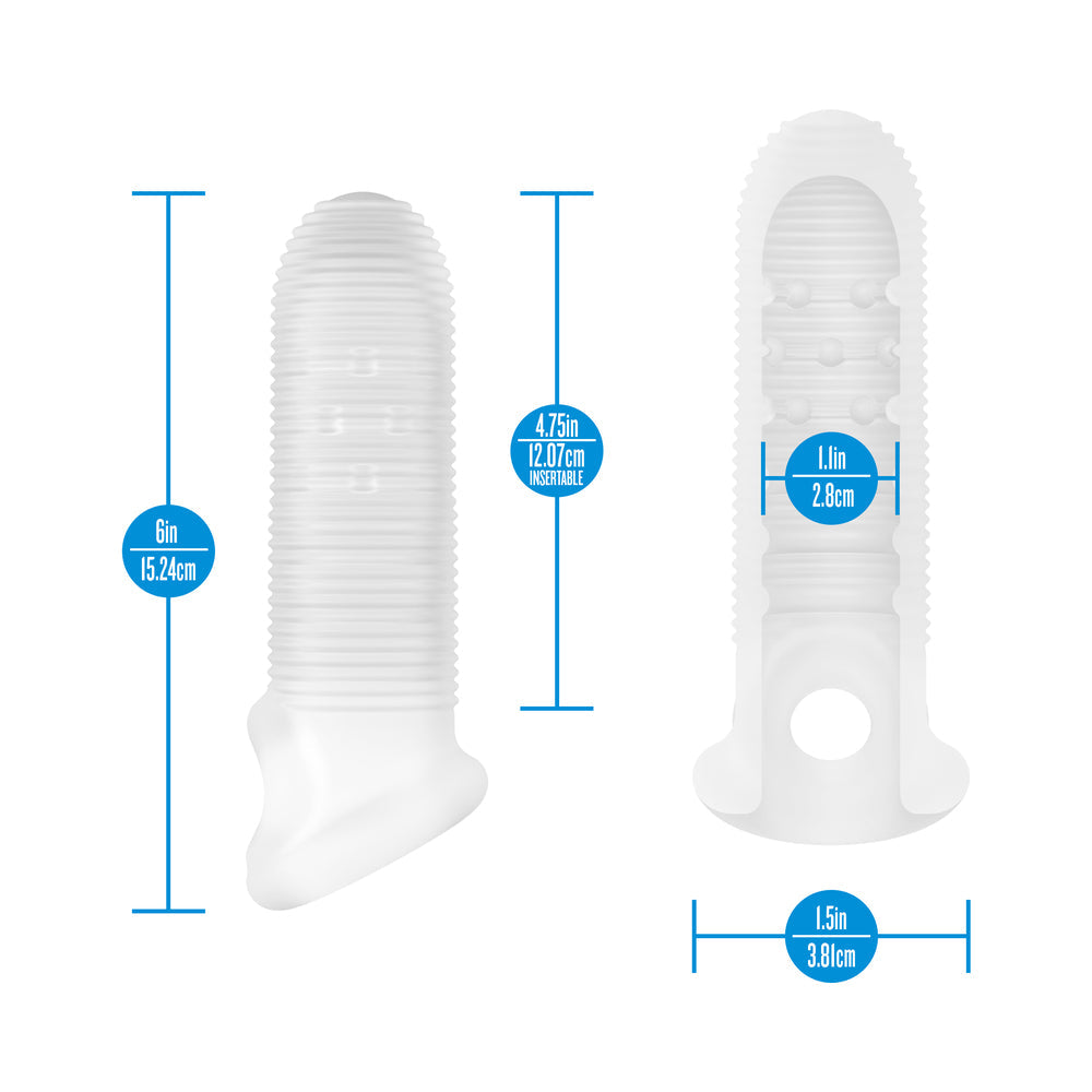 Performance Plus Mercenary Silicone Penis Sheath Small dimensions and features, including insertable length and textures.