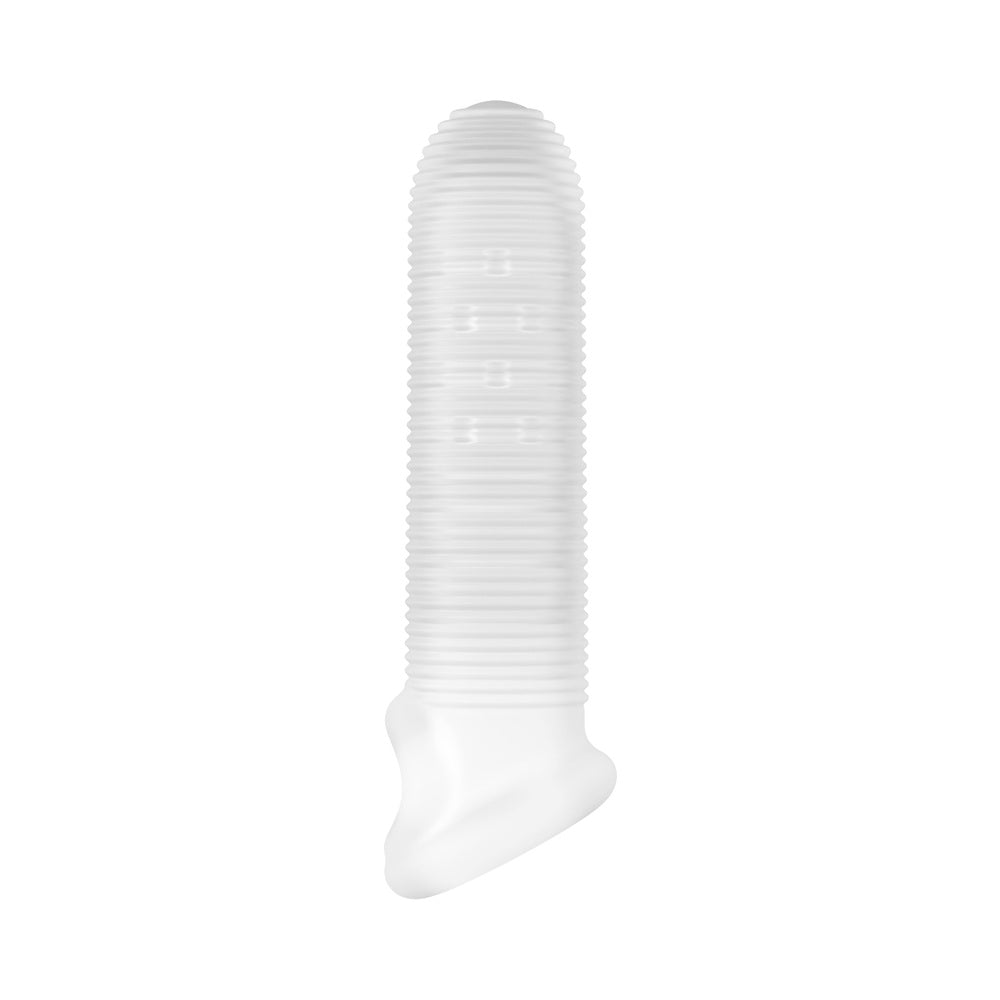 Performance Plus Covert Silicone Penis Sheath Medium in white, designed to enhance thickness and confidence.