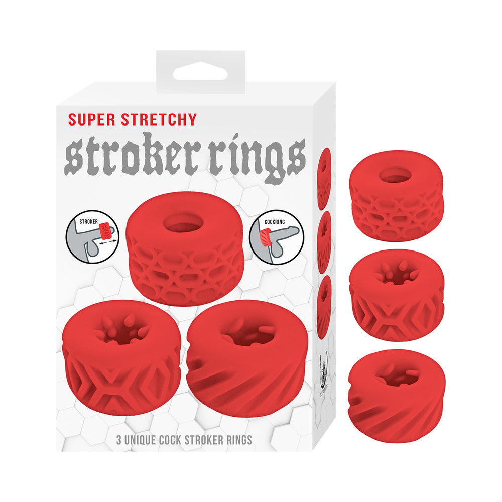 Nasstoys Super Stretchy Stroker Rings 3 Pack Red