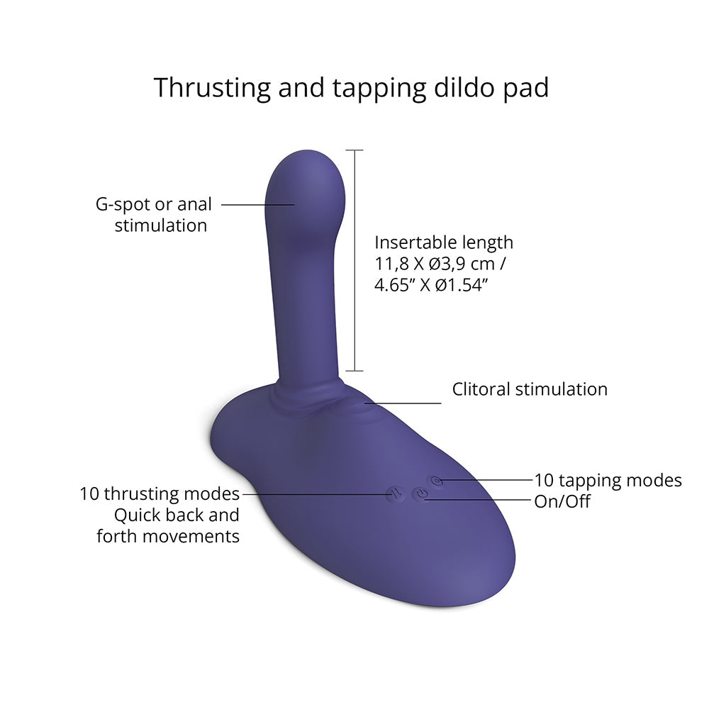 Love To Love Gofast Thrusting Vibrator Midnight Indigo features 10 thrusting modes for G-spot and clitoral stimulation.