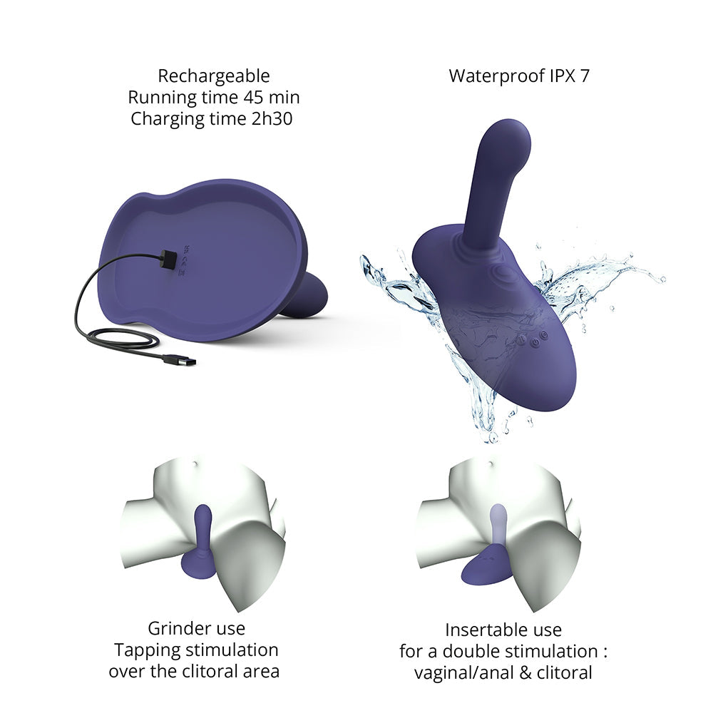 Love To Love Gofast Thrusting Vibrator Midnight Indigo with rechargeable features and waterproof design.