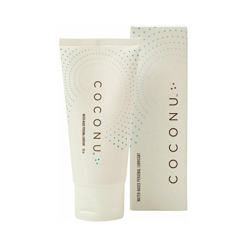 Coconu Water-Based Personal Lubricant 3 Oz packaging and tube featuring a modern design.
