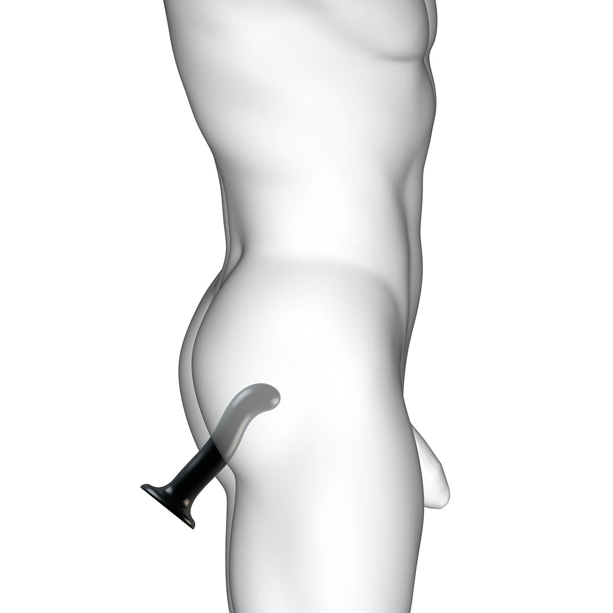 Strap-On-Me P&G Spot Dildo Small Black shown in ergonomic design for targeted G-spot and P-spot stimulation.