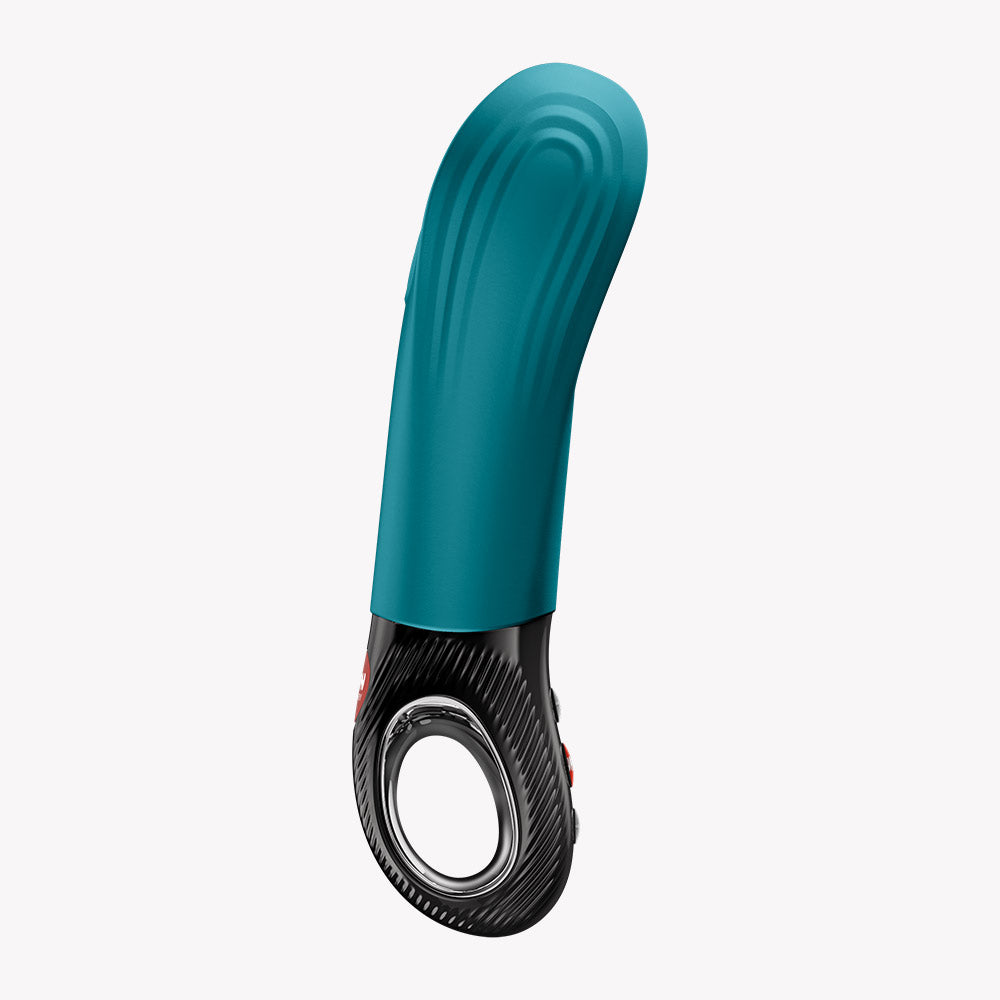 Fun Factory Manta Vibrating Masturbator Green showcasing its unique design and flexible wings for tailored pleasure.