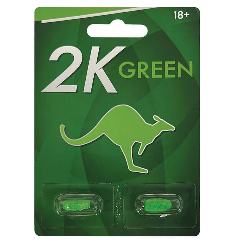 Kangaroo 2K Green Male Enhancement Pill Double Pack, Designed for Maximum Strength and Ultimate Pleasure