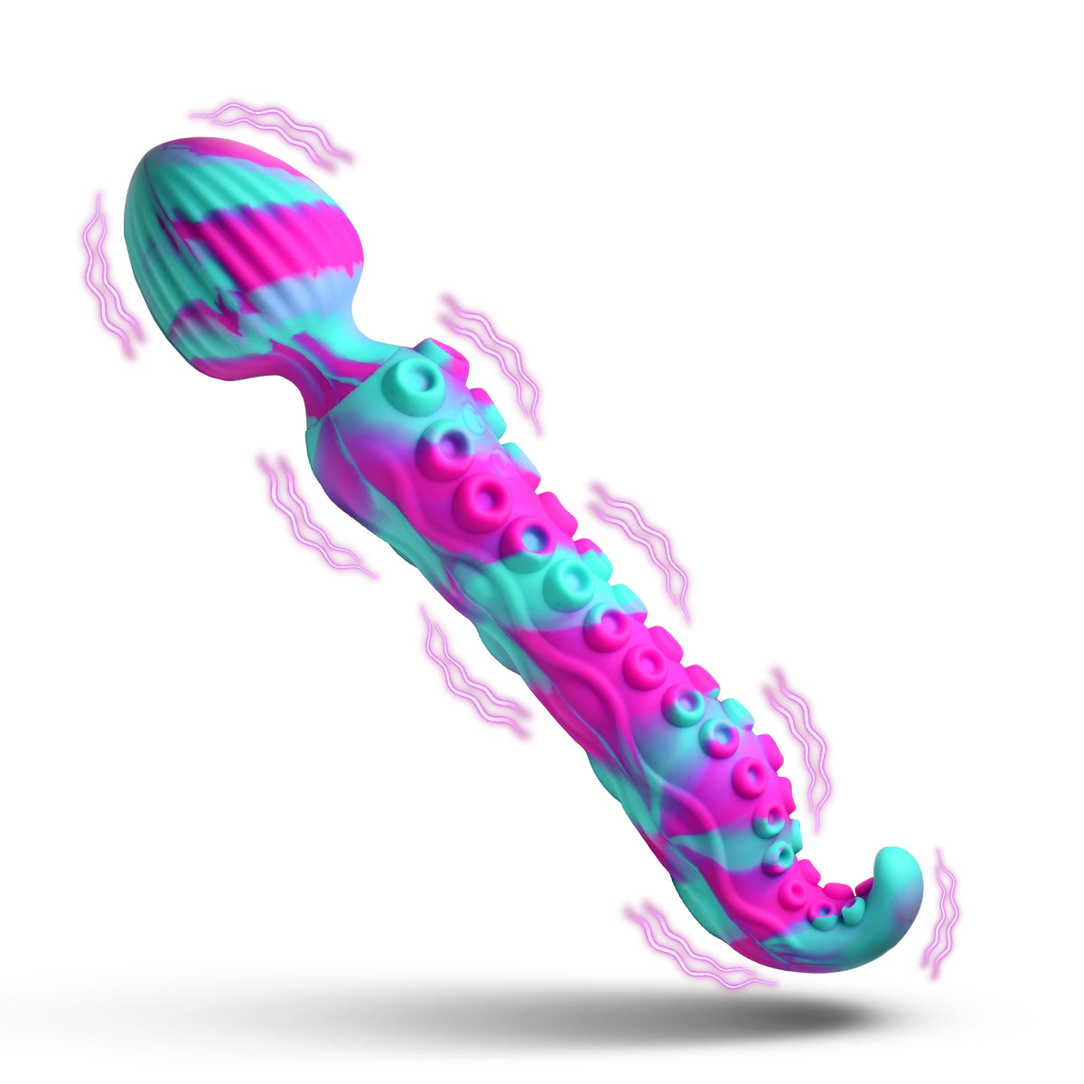 Creature Cocks Kraken Wand Dual-Ended Silicone Wand Massager in vibrant colors with textures for pleasure.