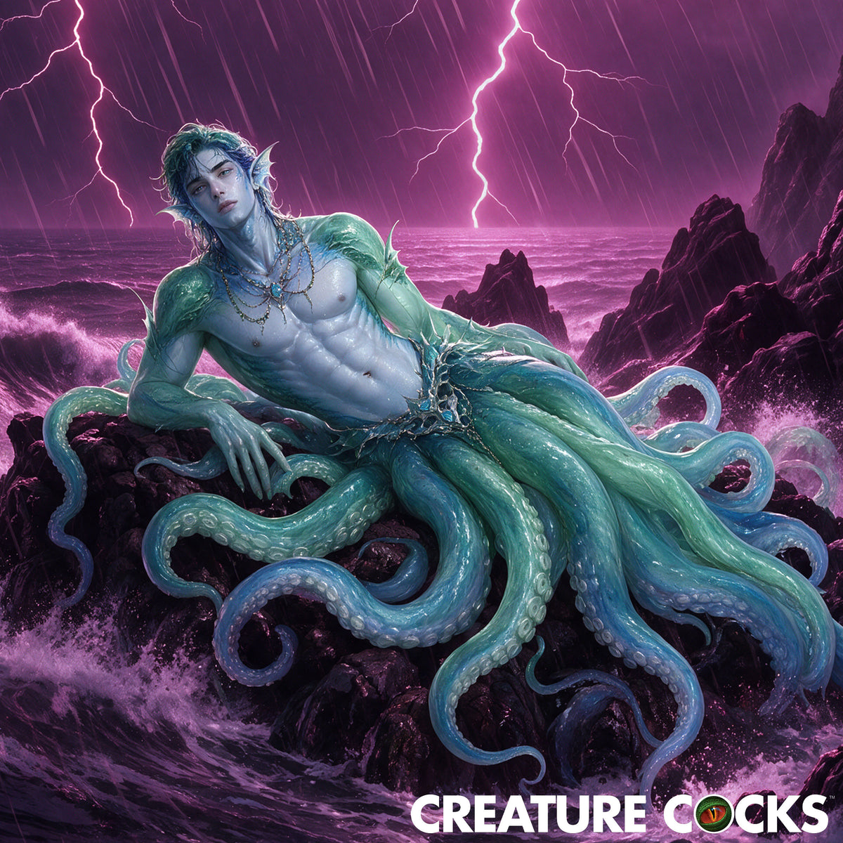 Creature Cocks Deep Squirmer Squirming Silicone Vibrator featuring a fantasy-inspired design with tentacles.