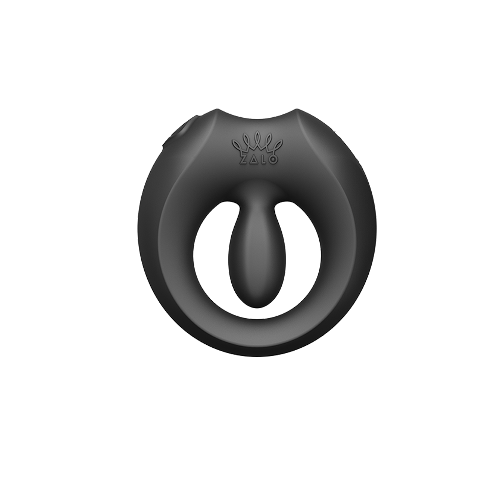 ZALO Apis Vibrating Couples Ring Obsidian Black featuring sleek design and comfortable fit.