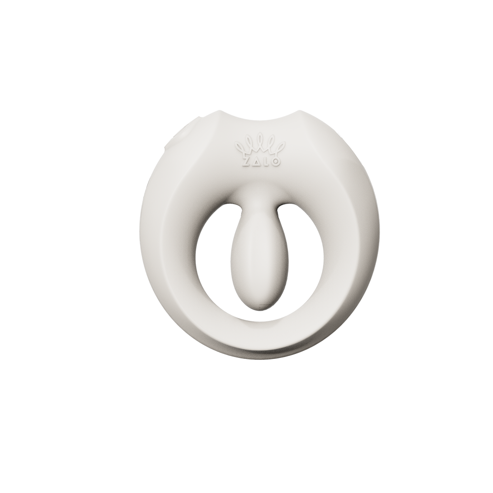 ZALO Apis Vibrating Couples Ring Ivory White displayed on a clean background, showcasing its unique design and premium silicone.