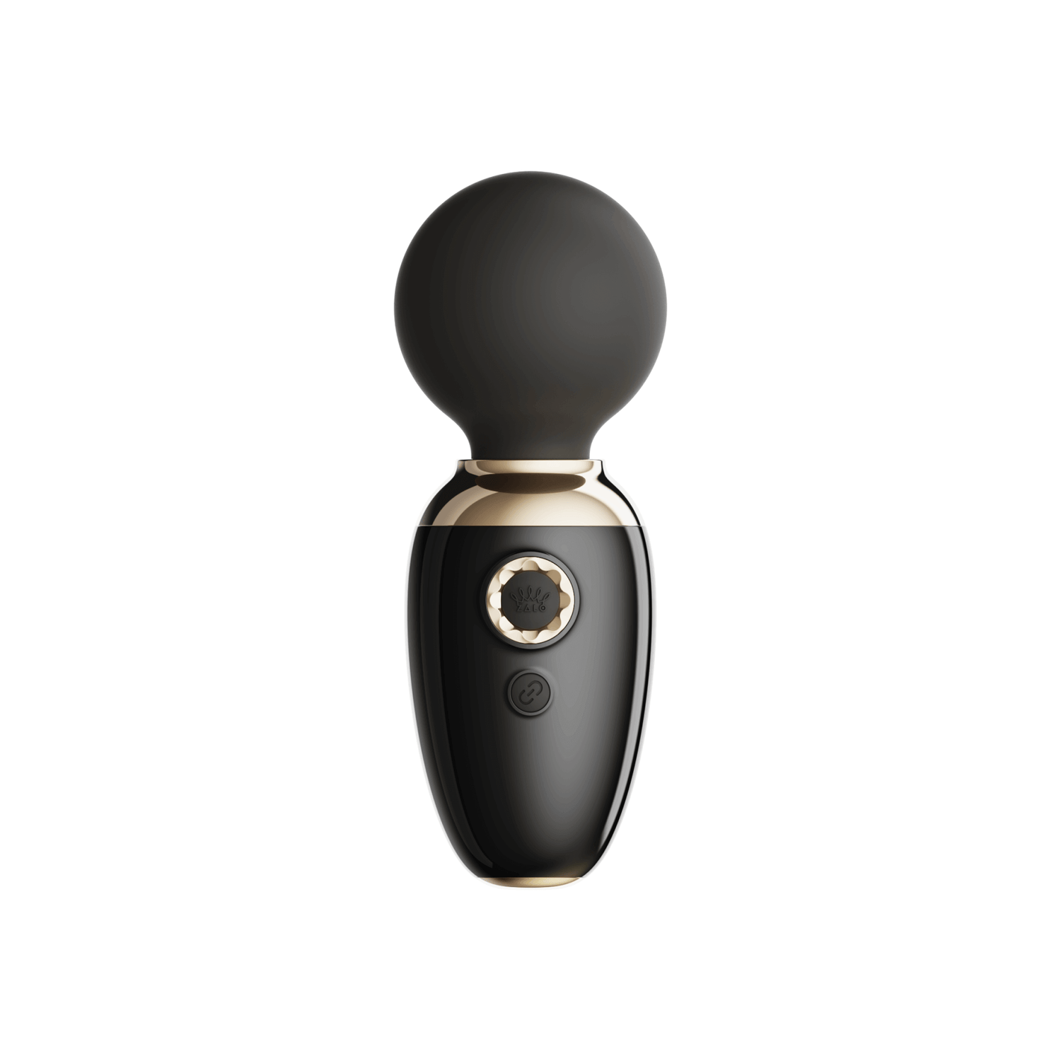ZALO AVA app-controlled black smart wand massager with DirectPower 2.0 and heating function, luxurious dual-layer silicone head