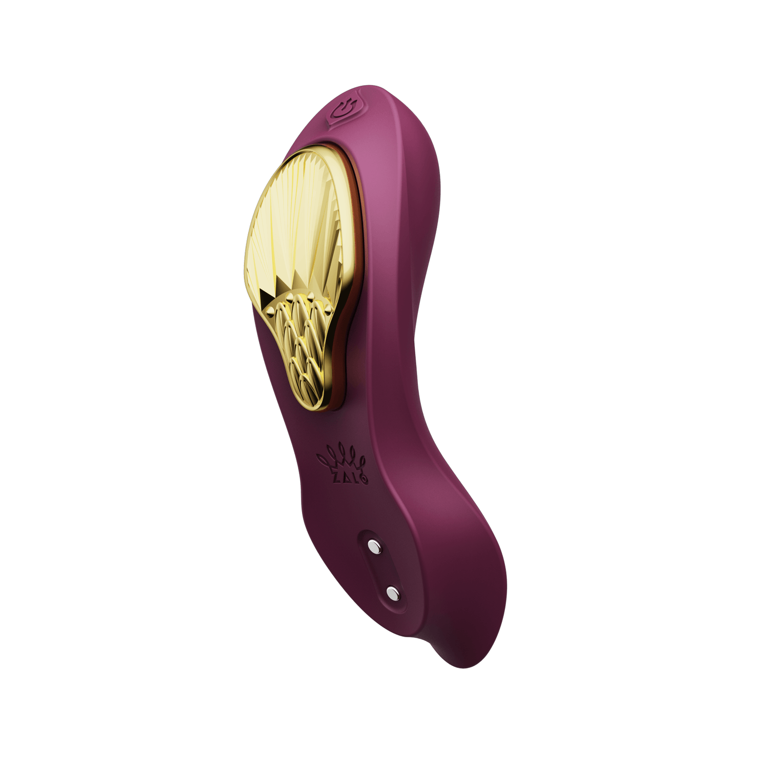 ZALO Aya Wearable Vibrator Velvet Purple ergonomic design elegant gold accent