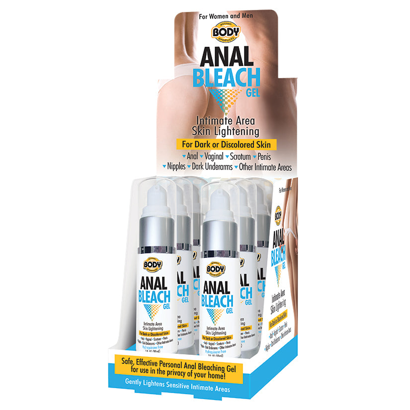 Anal Bleach Gel 1 Oz Display Of 6 - Intimate area skin lightening for dark or discolored skin in sensitive areas.
