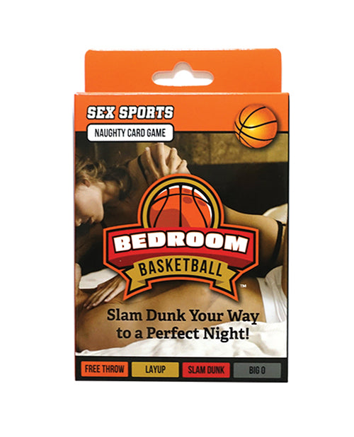 Bedroom Basketball Adult Couples Card Game packaging featuring playful intimacy activities and creative date night fun.