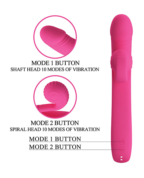 Pretty Love Romance Beau Snail Rabbit Vibrator Hot Pink