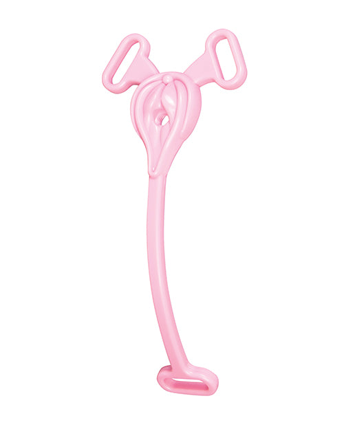 Blue Line Flying V No Nub Feminizer Chastity Cage in pink, designed for male-to-female transformation and chastity play.